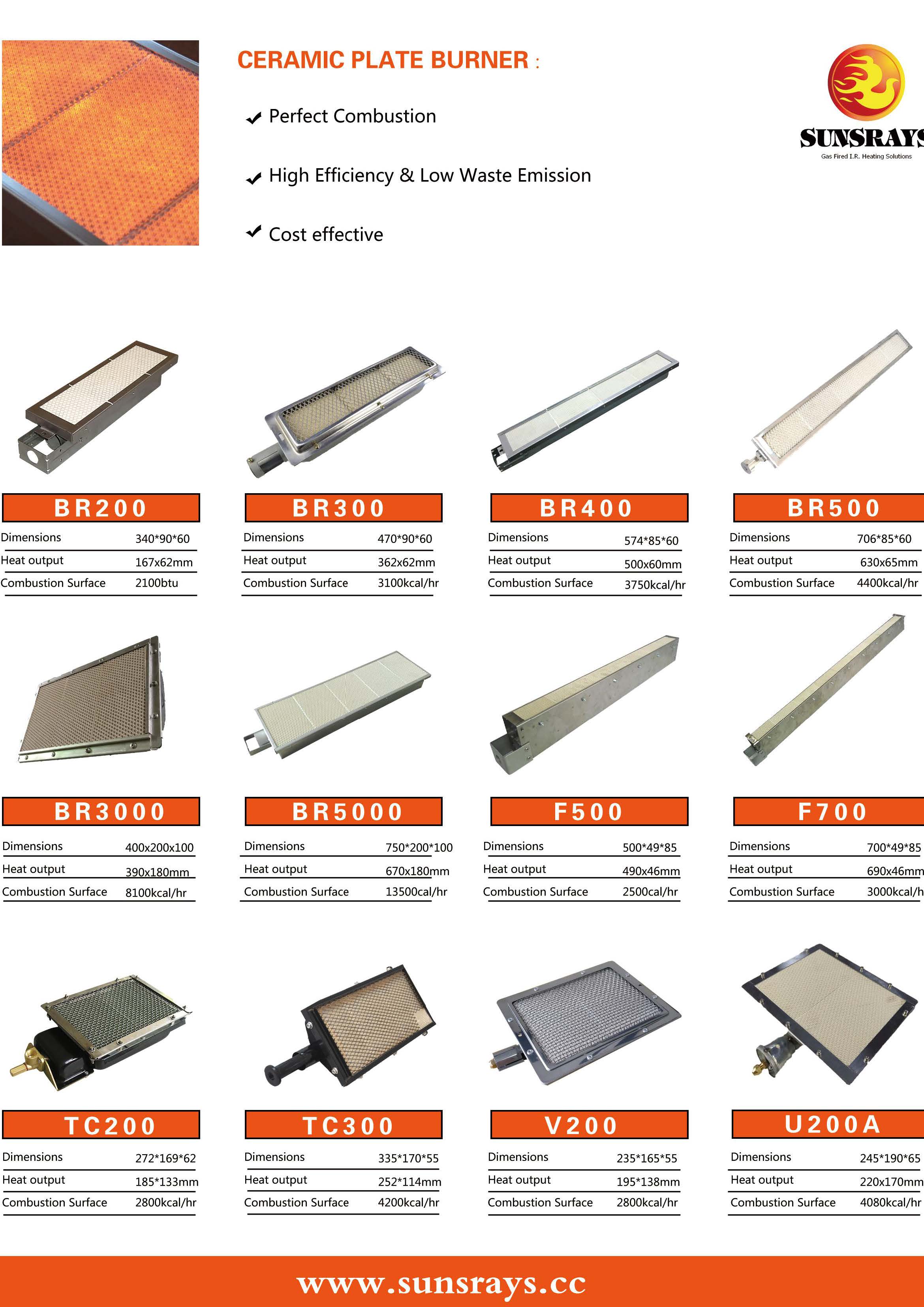 SUNSRAYS Commercial Gas Burner Brochure