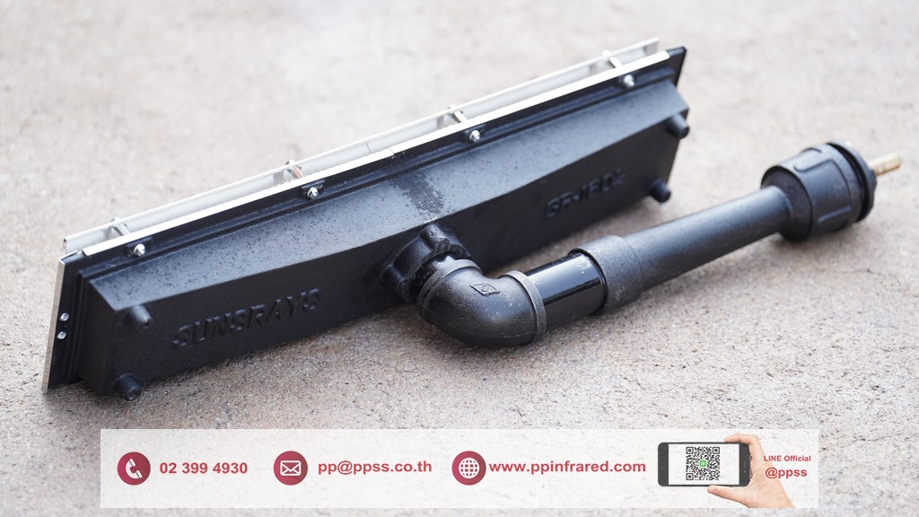 หัวเตาอินฟราเรด SUNSRAYS GR-1602 6.3kW ชนิดเหล็กหล่อ ขนาด 570x130x170