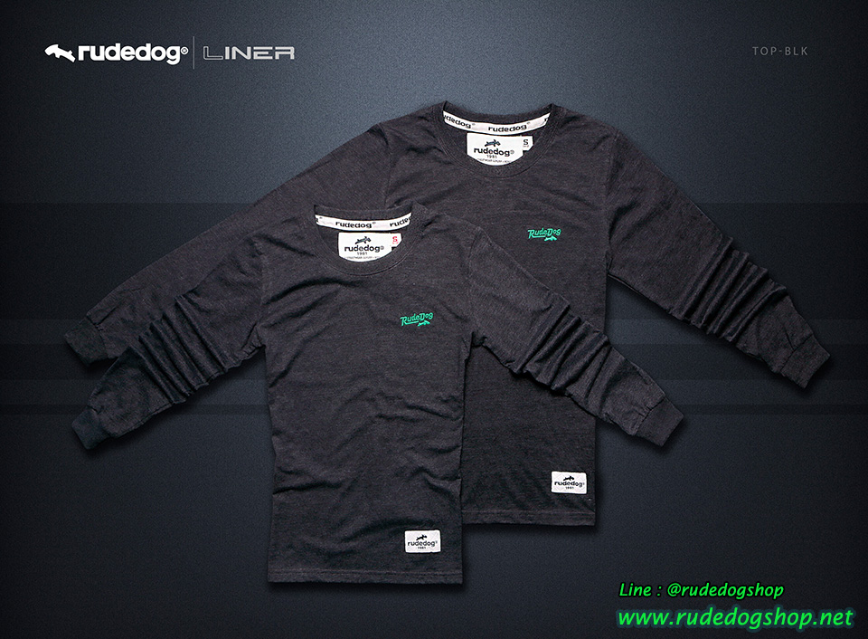 เสื้อยืดแขนยาวผู้หญิง Rudedog รุ่น Liner สีเทาดำ