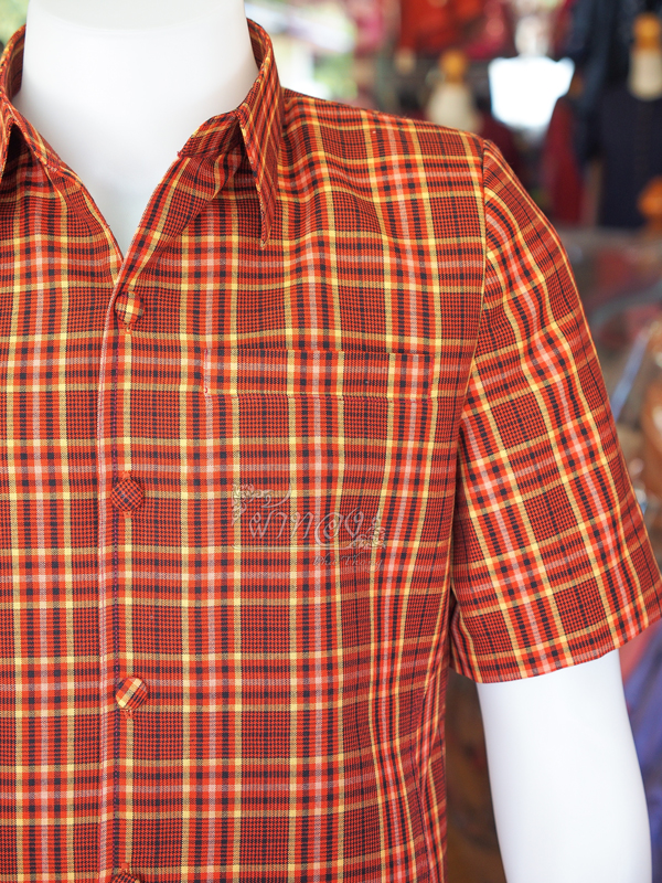 เสื้อผ้าฝ้ายทอลายสก็อต ไซส์ XL