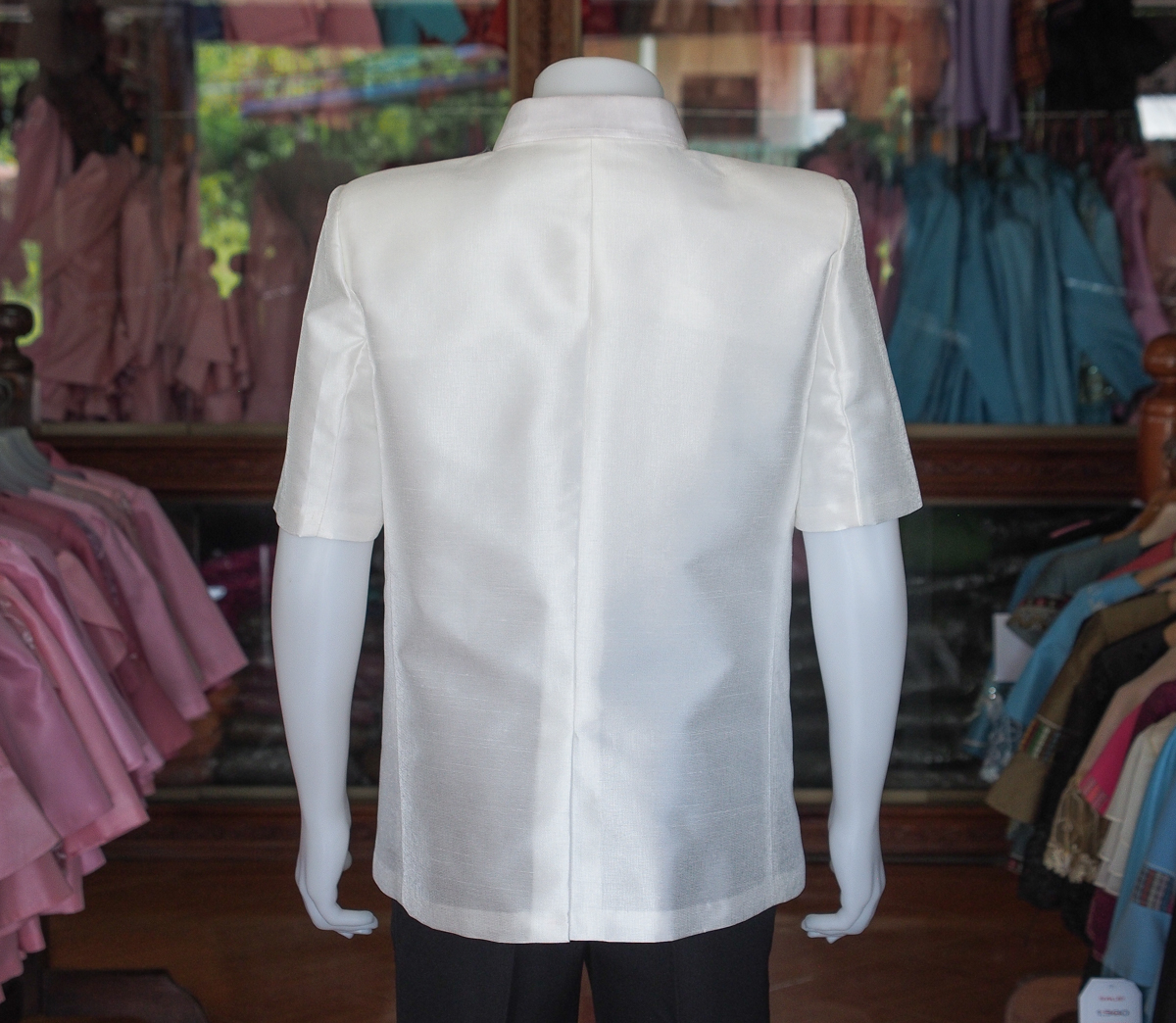 เสื้อสูทไหมมุก สีขาวงาช้าง ไซส์ XL