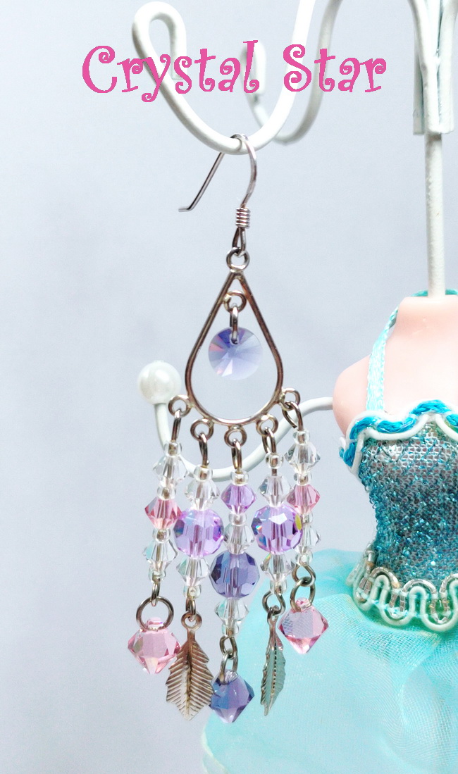 ต่างหูเงินและคริสตัล Swarovski