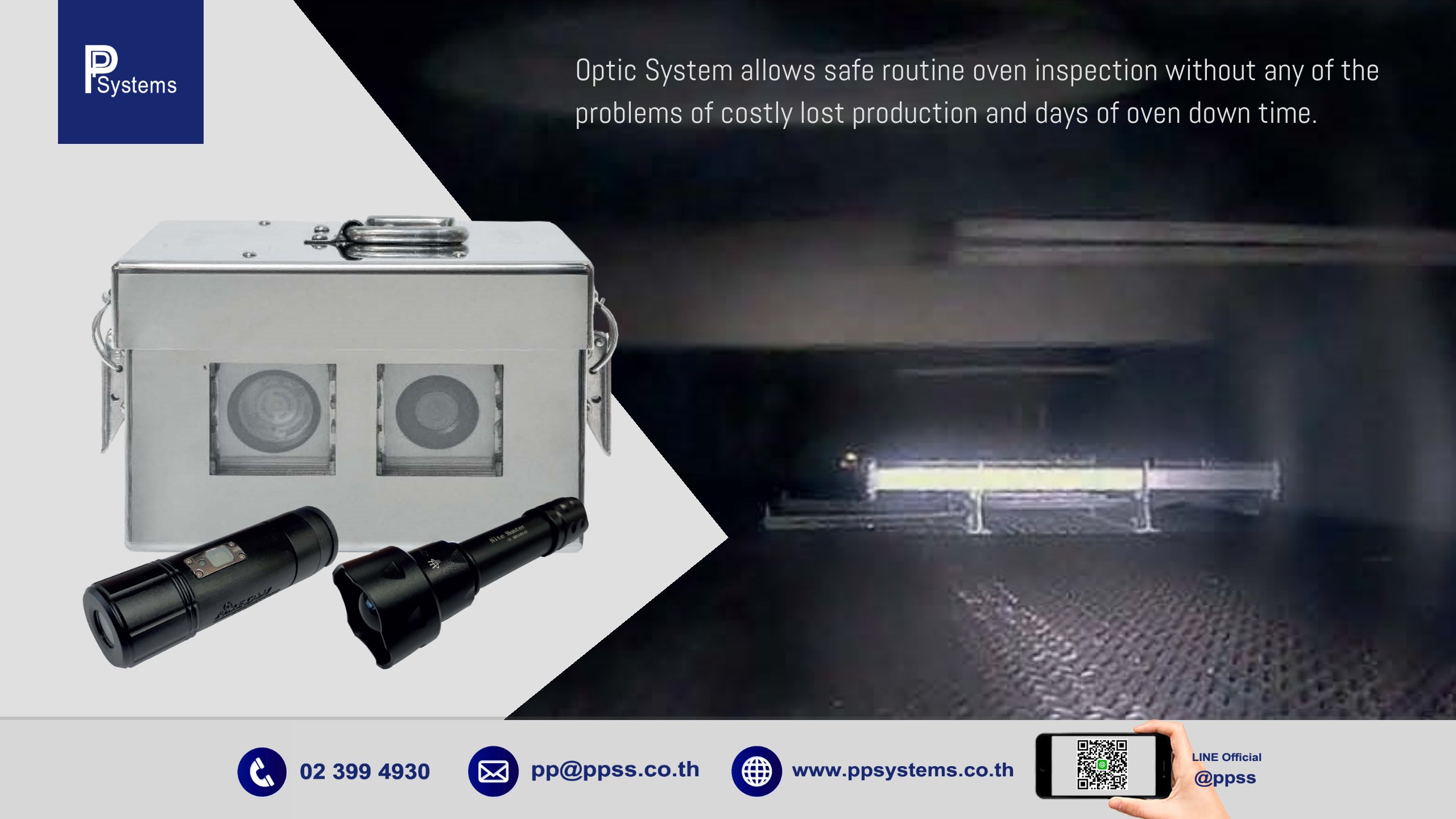 Optical System for Continious Oven l เครื่องบันทึกวีดีโอ 4K อุณหภูมิสุง สำหรับบันทึกภาพในเตาอบ