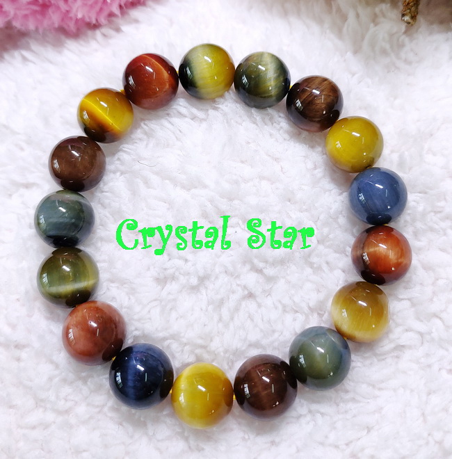 สร้อยข้อมือตาเสือสีผสม