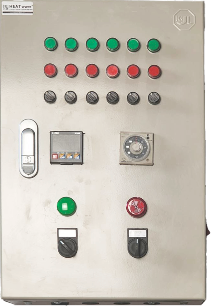 POWDER COATING CTRL MODULE FOR 6 BURNERS, 300x450x150 STEEL BOX, DIGITAL TEMP. CONTROLLER "FOTEK" TAIWAN, OMRON TIMER VERSION.2