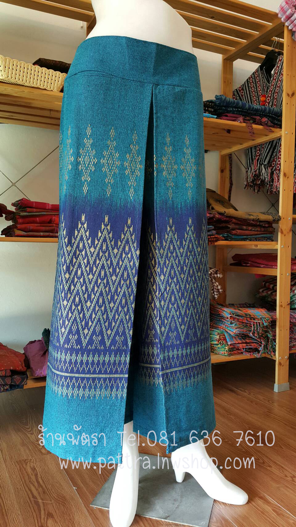 กางเกงผ้าฝ้ายผ้าพื้นเมือง