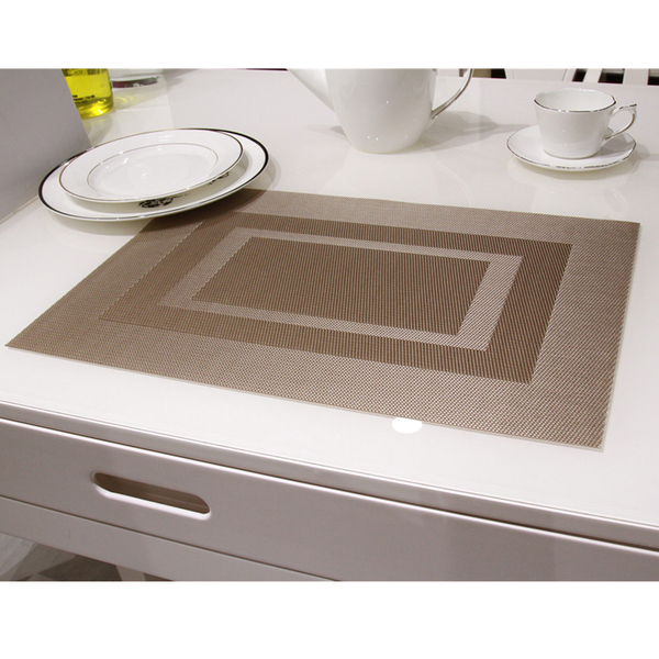 แผ่นรองจาน High grade PVC table mat สี Brown ขนาด 30 x 45 cm จำนวน 4 แผ่นต่อ 1 ชุด