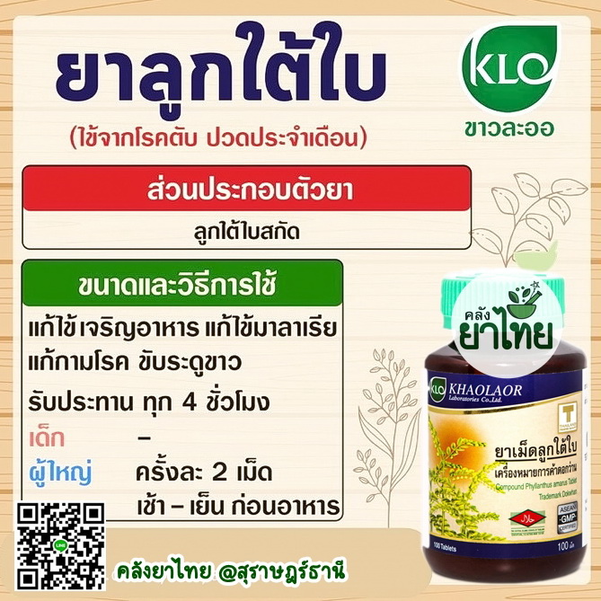 ยาเม็ดลูกใต้ใบ จัดการตับอักเสบ