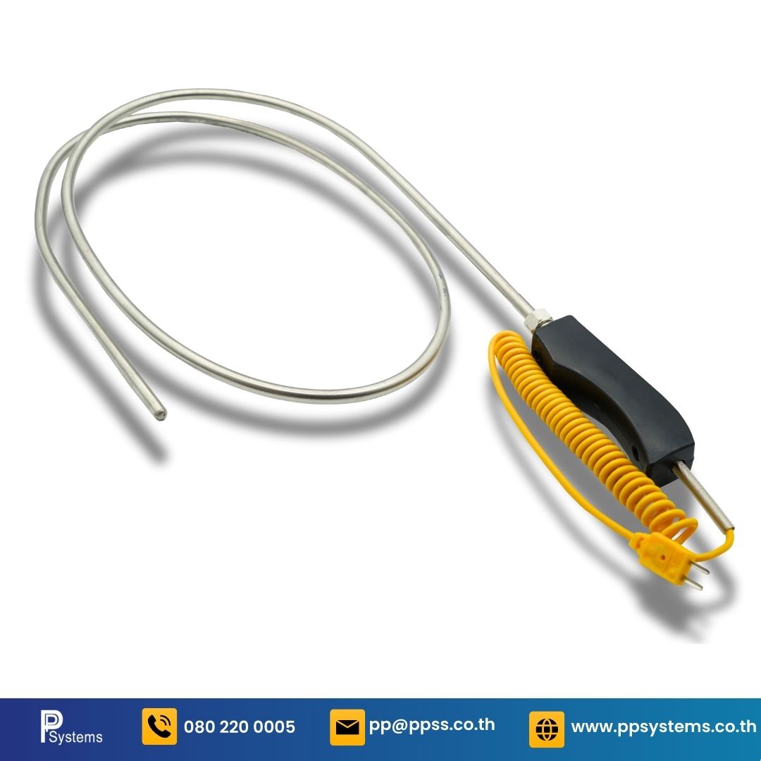 HEATwave High Temperature Probe Dia 8mm x 1.5m Bakelite Handle with Elastic Spring Wire Thermcouple l สายวัดอุณหภูมิ