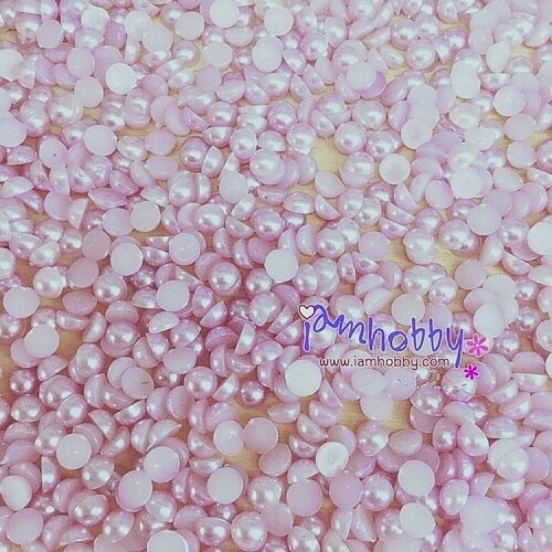 มุกครึ่งซีกโทนสีหวาน ขนาด 4 มิล (แพ็คละ 200 ชิ้น/สี) (เลือกสี)