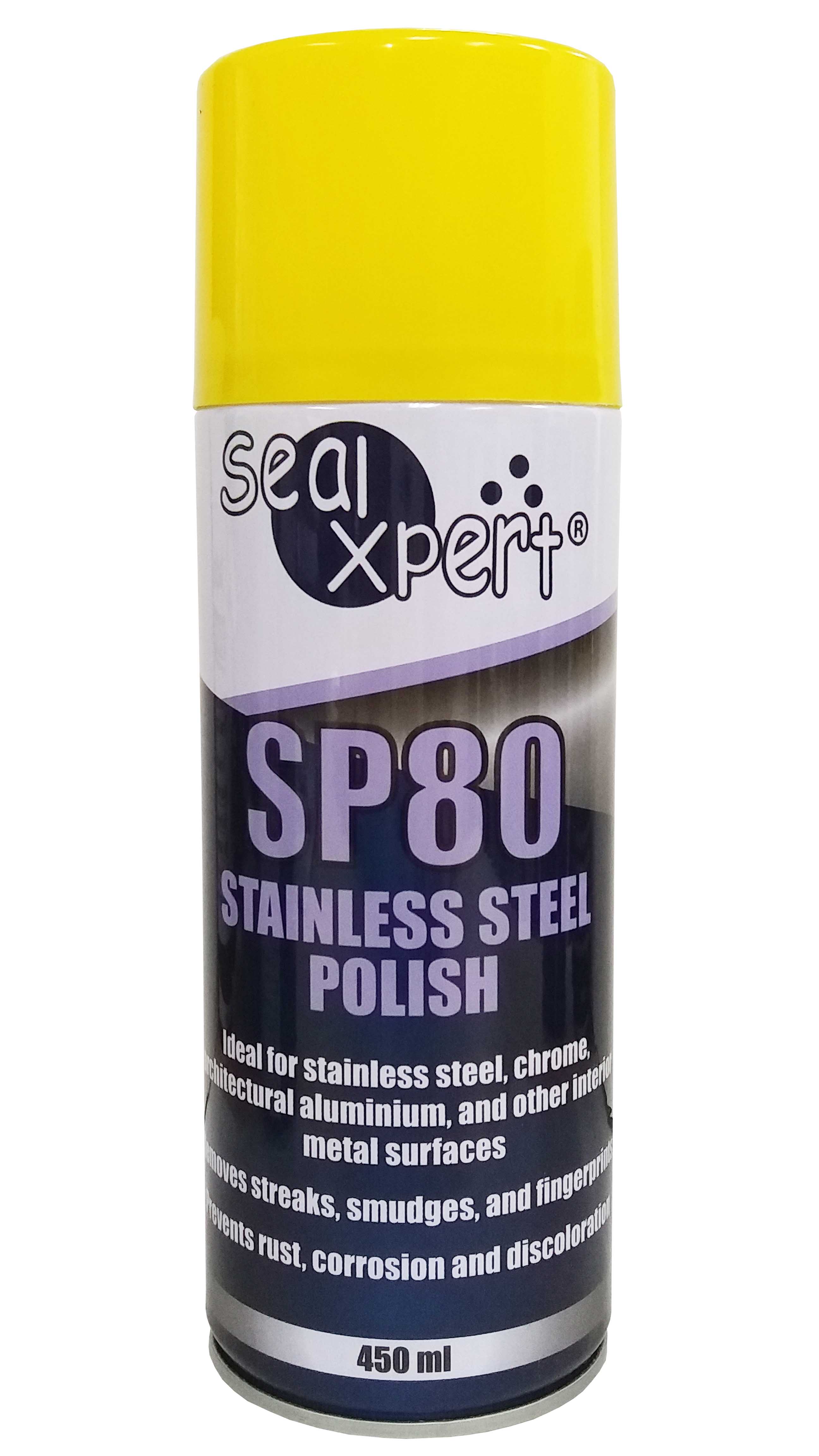 Sealxpert SP80 STAINLESS STEEL POLISH สเปร์ยทำความสะอาดและเคลือบเงาสเตนเลสสตีล อลูมิเนียม โคเมียม