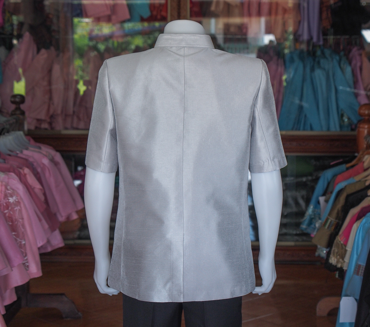 เสื้อสูทไหมมุก สีเทาเงิน ไซส์ S