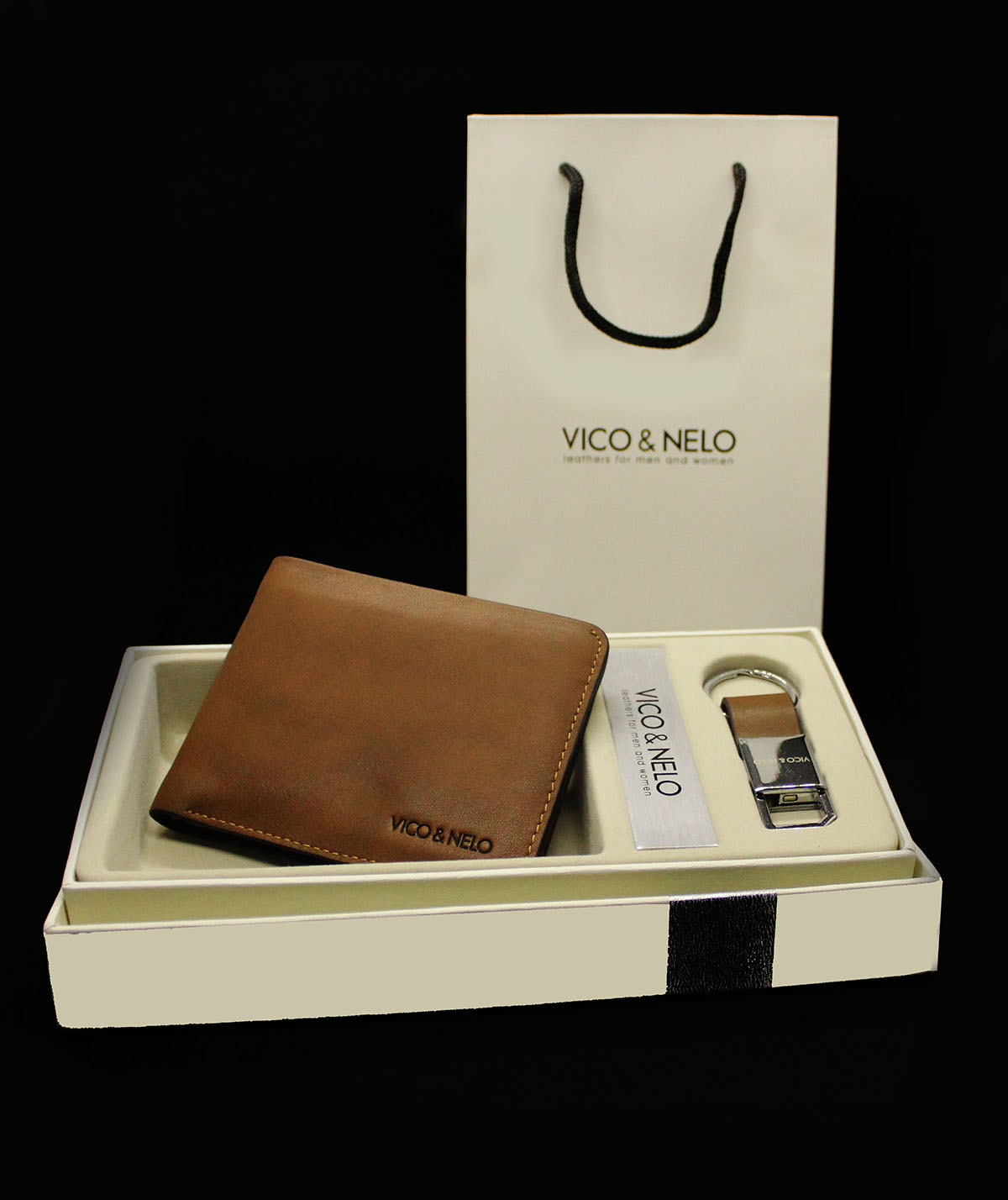 กระเป๋าสตางค์หนังแท้ VICO & NELO รหัส VN-007 [สีน้ำตาลหม่น มีซิป]