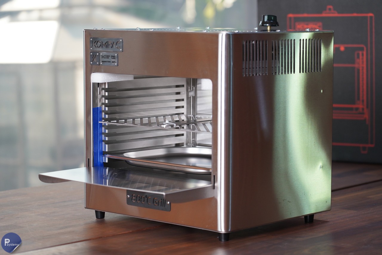 KOMPAC x PYB-4B 800°C Propane Steak Broiler Grill for Steak House and Camping l เตาย่างสเต็กอินฟาเรด 800องศาเซลซียส สองหัวเตา ระบบแก๊สเปิด-ปิดอัตโนมัติ