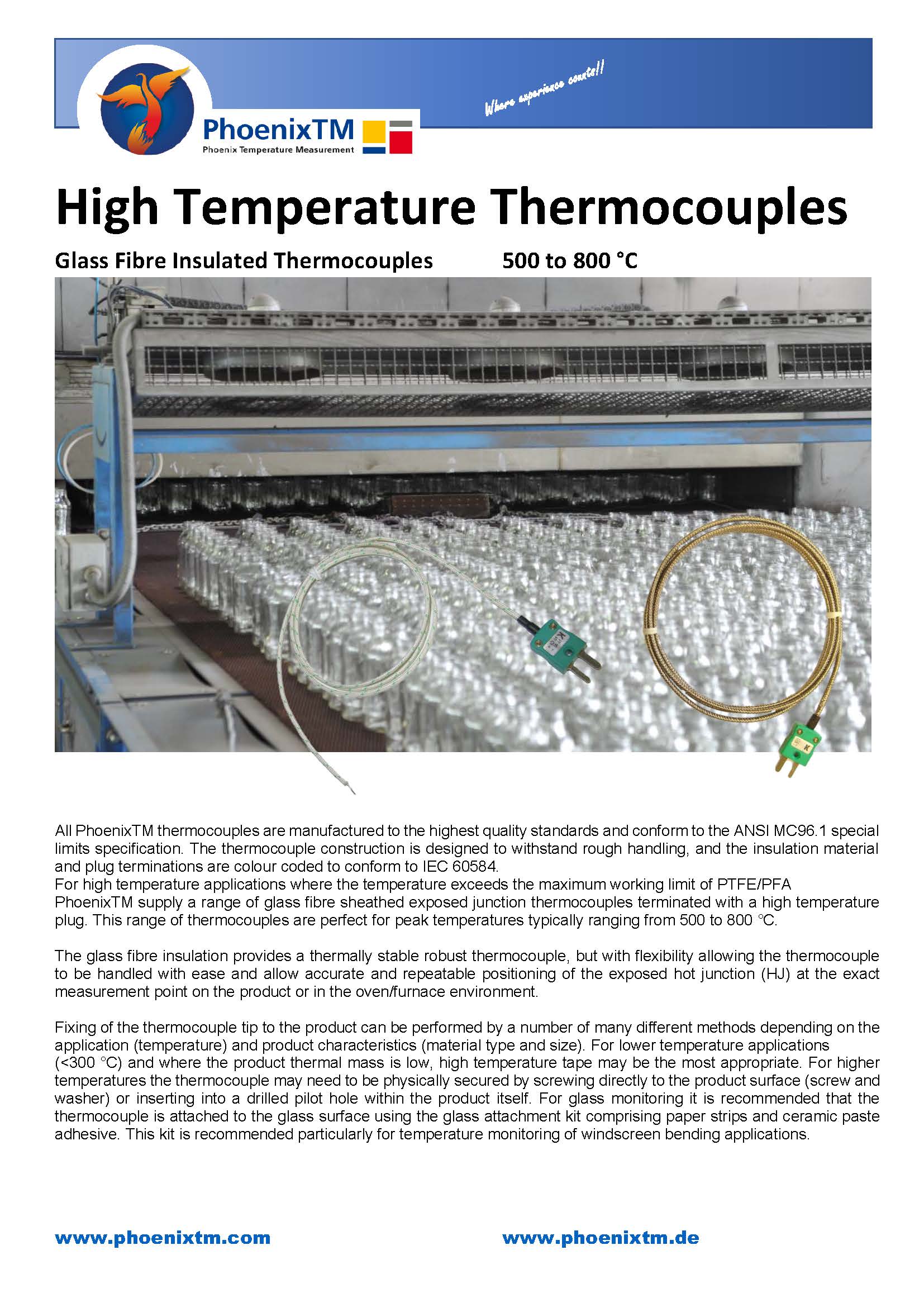 PhoenixTM Medium Weight Hi-Temperature Thermocouple 0.3mm dia. (500°C) l เทอร์โมคัปเปิลแบบปลายเปลือย การตอบสนองต่ออุณหภูมิได้รวดเร็ว ทนอุณหภูมิสูง 500°C