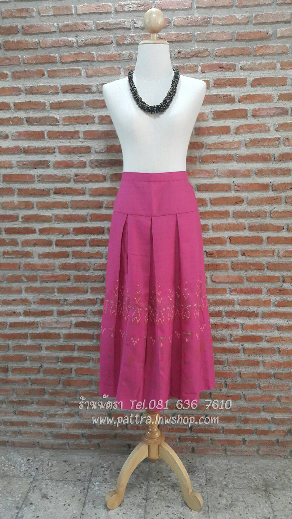 กระโปรงผ้าฝ้ายผ้าพื้นเมืองลายสวย