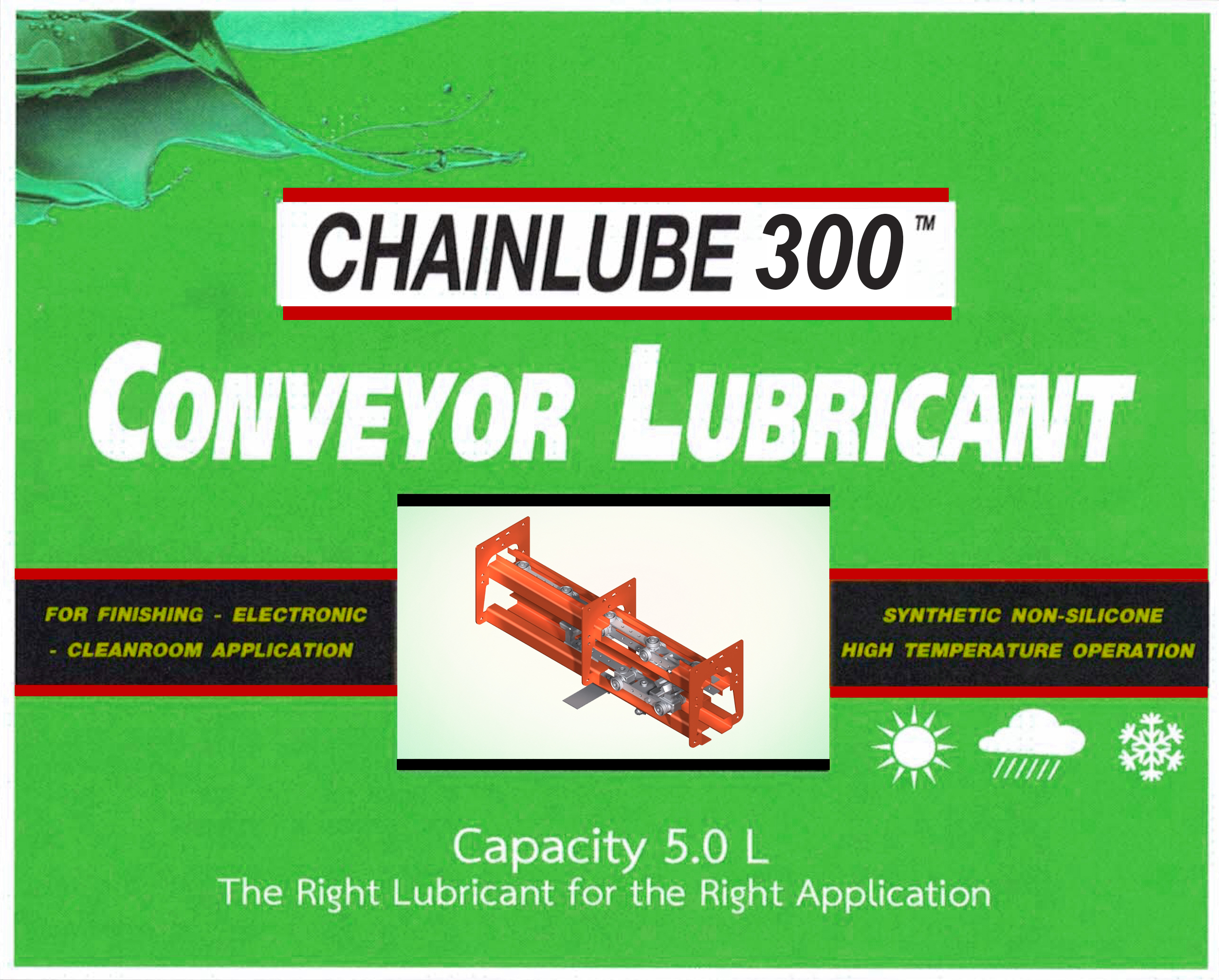 Conveyor Chain Lubricant (5 Liter/ea) l น้ำมันหยอดโซ่สังเคราะห์ ทนความร้อนสูง สำหรับเตาอบสีฝุ่น 291°C