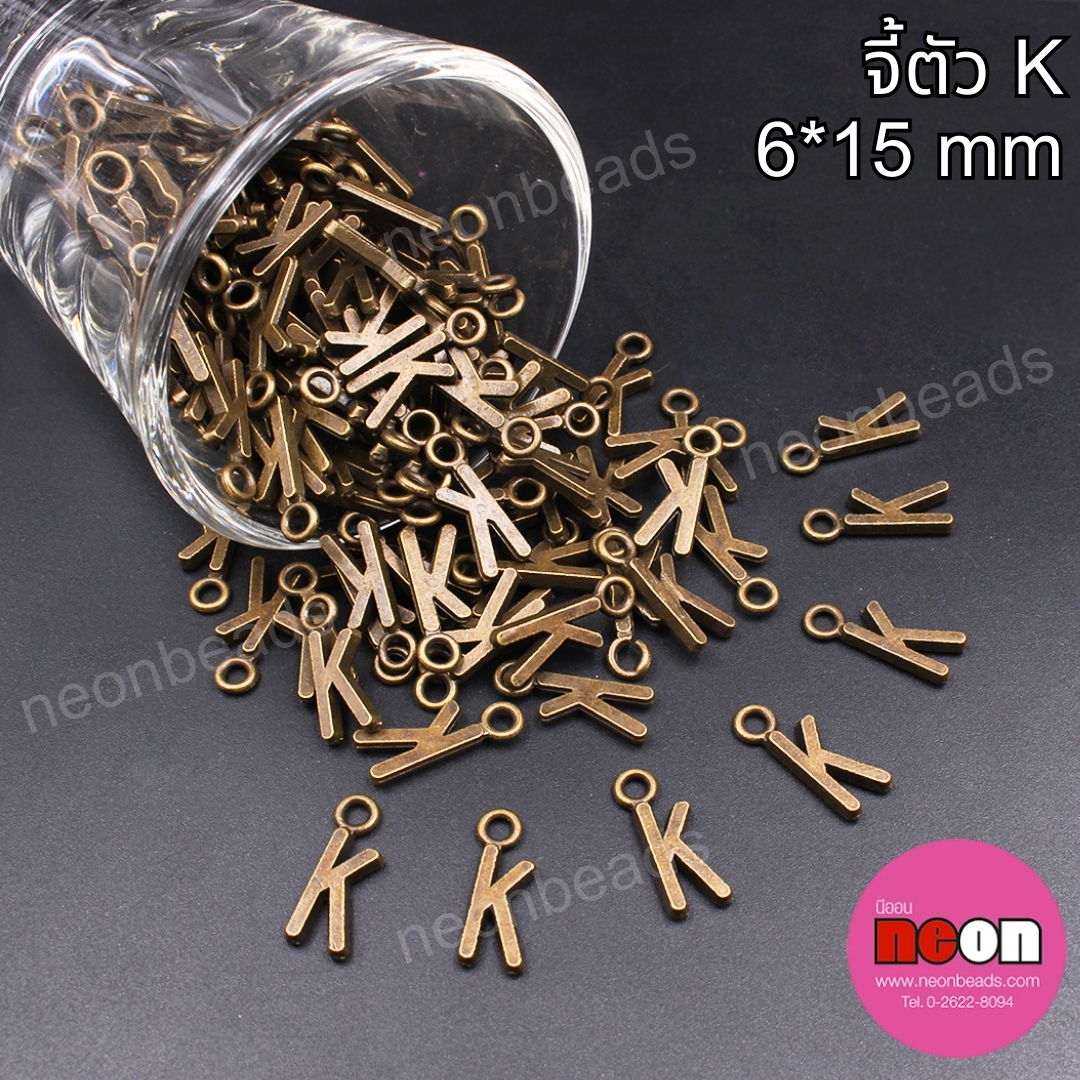 NO.69.จี้ตัว Kขนาด6*15มิล.