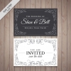 การ์ดแต่งงาน Wedding card สไตล์การออกแบบดีไซน์แบบใช้โทนสีดำขาวแล้วตกแต่งลวดลายด้วยลายเส้นอย่างสวยงาม การ์ดงานแต่ง ไว้สำหรับ เรียนเชิญแขกผู้มีเกียรติเข้ามาร่วมงานแต่งงาน // ตัวอย่างดีไซน์ การ์ดแต่งงาน การ์ดเชิญ การ์ดสวยๆ