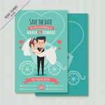 การ์ดแต่งงาน Wedding card สไตล์การออกแบบดีไซน์แบบใช้ตัวการ์ตูนคู่รักทำให้เข้ากับสีฟ้าอ่อนๆได้เป็นอย่างดี การ์ดงานแต่ง ไว้สำหรับ เรียนเชิญแขกผู้มีเกียรติเข้ามาร่วมงานแต่งงาน // ตัวอย่างดีไซน์ การ์ดแต่งงาน การ์ดเชิญ การ์ดสวยๆ