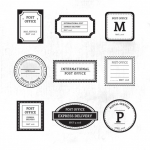 ฉลากป้ายติดพัสดุไปรษณีย์ สไตล์การออกแบบดีไซน์แบบเรียบๆแต่มีสไตล์ ฉลากไว้ใช้แปะกับกล่องพัสดุ,แบบฟอร์มชื่อที่อยู่ผู้ส่ง-ผู้รับ // ตัวอย่างดีไซน์ สติ๊กเกอร์ฉลาก Chill Shop Package