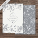 การ์ดแต่งงาน Wedding card สไตล์การออกแบบดีไซน์โดยใช้โทนสีเทาและตกแต่งด้วยกราฟิกสวยๆเพิ่มความโดดเด่นแก่การ์ดแต่งงาน การ์ดงานแต่ง ไว้สำหรับ เรียนเชิญแขกผู้มีเกียรติเข้ามาร่วมงานแต่งงาน // ตัวอย่างดีไซน์ การ์ดแต่งงาน การ์ดเชิญ การ์ดสวยๆ