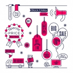 ฉลากป้ายแจ้งประกาศเตือน สไตล์การออกแบบดีไซน์แบบใช้สีสันที่สดุดตาสวยงาม ฉลากไว้ใช้แปะกับสินค้าที่ลดราคา // ตัวอย่างดีไซน์ สติ๊กเกอร์ฉลาก Chill Shop Package