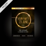 โปสเตอร์ Poster สไตล์การออกแบบดีไซน์โทนสีดแต่ตัดด้วยวงกลมสีทองตรงกลางโดยไม่บดบังตัวอักษรอย่างสวยงาม โปสเตอร์ ไว้สำหรับ แจ้งประชาสัมพันธ์กิจกรรม // ตัวอย่างดีไซน์ โปสเตอร์ Poster โปสเตอร์โฆษณา โปสเตอร์สวยๆ Chill Shop Package