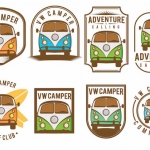 ฉลากสำหรับตกแต่ง สไตล์การออกแบบดีไซน์แบบใช้สีสันที่สดุดตาสวยงาม ฉลากไว้ใช้แปะกับรถโฟล์ค,รถคลาสสิคเพื่อการตกแต่ง // ตัวอย่างดีไซน์ สติ๊กเกอร์ฉลาก Chill Shop Package