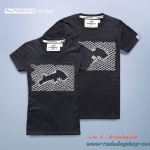 เสื้อยืดผู้หญิงคอกรมแขนสั้น rudedog รุ่น Cage "เคช" สีเทาดำ