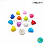 สีสดNo.65หัวใจรูทะลุ15มม.คละสี/500กรัม