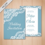 การ์ดแต่งงาน Wedding card สไตล์การออกแบบดีไซน์แบบใช้โทนสีฟ้าและตกแต่งกราฟิกที่ขอบการ์ดเป็นการเพิ่มความหรูหราให้กับการ์ดอีกด้วย การ์ดงานแต่ง ไว้สำหรับ เรียนเชิญแขกผู้มีเกียรติเข้ามาร่วมงานแต่งงาน // ตัวอย่างดีไซน์ การ์ดแต่งงาน การ์ดเชิญ การ์ดสวยๆ