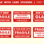 ฉลากป้ายติดพัสดุไปรษณีย์ สไตล์การออกแบบดีไซน์แบบเรียบๆแต่มีสไตล์ ฉลากไว้ใช้แปะกับกล่องบรรจุภัณฑ์ที่ต้องมีความระวังการขนส่ง // ตัวอย่างดีไซน์ สติ๊กเกอร์ฉลาก Chill Shop Package