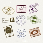 ฉลากป้ายติดพัสดุไปรษณีย์ สไตล์การออกแบบดีไซน์แบบเรียบๆแต่มีสไตล์ ฉลากไว้ใช้แปะกับกล่องบรรจุภัณฑ์ที่ต้องการขนส่งไปต่างประเทศ // ตัวอย่างดีไซน์ สติ๊กเกอร์ฉลาก Chill Shop Package