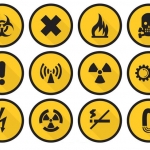 ฉลากป้ายแจ้งประกาศเตือน สไตล์การออกแบบดีไซน์แบบเรียบๆแต่มีสไตล์ ฉลากไว้ใช้กับสินค้าที่มีสารเคมีอันตรายเพื่อความปลอดภัย // ตัวอย่างดีไซน์ สติ๊กเกอร์ฉลาก Chill Shop Package