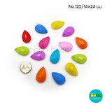 c033อะไหล่พลาสติกสีสดNo.119หยดน้ำ16*26มม.คละสี