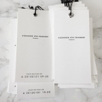 ไอเดียสำหรับการพิมพ์ ป้ายกระดาษ // สไตล์การออกแบบเรียบๆ แต่ดูหรูหราตกแต่งด้วยโทนขาวดำได้อย่างลงตัว ป้ายกระดาษใช้สำหรับ ห้อยแขวนสินค้า ห้อยแขวนของขวัญ ป้ายเสื้อ