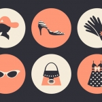 ฉลากเสื้อผ้าแฟชั่น สไตล์การออกแบบดีไซน์แบบใช้สีสันที่สดุดตาสวยงาม ฉลากไว้ใช้แปะกับแพจเกจเครื่องแต่งกายสำหรับผู้หญิง // ตัวอย่างดีไซน์ สติ๊กเกอร์ฉลาก Chill Shop Package