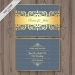 การ์ดแต่งงาน Wedding card สไตล์การออกแบบดีไซน์แบบโทนสียีนส์และตกแต่งลวดลายด้วยสีทองทำให้ดูหรูหรามีราคา การ์ดงานแต่ง ไว้สำหรับ เรียนเชิญแขกผู้มีเกียรติเข้ามาร่วมงานแต่งงาน // ตัวอย่างดีไซน์ การ์ดแต่งงาน การ์ดเชิญ การ์ดสวยๆ