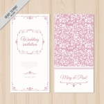 การ์ดแต่งงาน Wedding card สไตล์การออกแบบดีไซน์ใช้สีขาวเป็นสีพื้นและตกแต่งลายกราฟิกสีชมพูเพิ่มความหรูหราโดดเด่น การ์ดงานแต่ง ไว้สำหรับ เรียนเชิญแขกผู้มีเกียรติเข้ามาร่วมงานแต่งงาน // ตัวอย่างดีไซน์ การ์ดแต่งงาน การ์ดเชิญ การ์ดสวยๆ