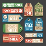 ป้ายสินค้า Hang Tag ป้ายกระดาษ สไตล์การออกแบบดีไซน์แบบใช้สีสันสวยงาม ป้ายสินค้าไว้สำหรับประชาสัมพันธ์แก่ลูกค้าในช่วงการลดราคาสินค้าที่ถูกลง // ตัวอย่างดีไซน์ ป้ายสินค้า Hang Tag ป้ายกระดาษ