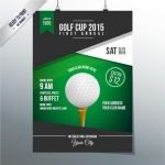 โปสเตอร์ Poster สไตล์การออกแบบดีไซน์โทนสีเขียวและตัดด้วยสีดำและเพิ่มเติมด้วยลูกกอล์ฟทำให้ดูโดดเด่น โปสเตอร์ ไว้สำหรับ แจ้งประชาสัมพันธ์กิจกรรม // ตัวอย่างดีไซน์ โปสเตอร์ Poster โปสเตอร์โฆษณา โปสเตอร์สวยๆ Chill Shop Package