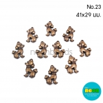 ลูกปัดอะคริลิกสีทองเหลืองNo.23.หมาพุดเดิ้ล41*29mm.