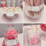 ไอเดียสำหรับการพิมพ์ สติ๊กเกอร์ฉลากสินค้า // สไตล์การออกแบบ ดีไซน์น่ารัก เก๋ๆ สีชมพู่ ฉลากใช้สำหรับ แปะกับแพคเกจขนม