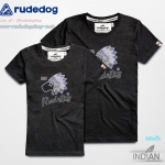 เสื้อยืดแขนสั้นผู้หญิง rudedog รุ่น Indian (อินเดียน) สีเทา-ดำ