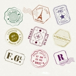 ฉลากป้ายติดพัสดุไปรษณีย์ สไตล์การออกแบบดีไซน์แบบเรียบๆแต่มีสไตล์ ฉลากไว้ใช้แปะกับกล่องบรรจุภัณฑ์ที่ต้องการขนส่งไปต่างประเทศ // ตัวอย่างดีไซน์ สติ๊กเกอร์ฉลาก Chill Shop Package