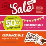 ฉลากป้ายแจ้งประกาศเตือน สไตล์การออกแบบดีไซน์แบบใช้สีสันที่สดุดตาสวยงาม ฉลากไว้ใช้แปะกับกระจกร้านที่มีการลดราคาสินค้าภายในร้าน // ตัวอย่างดีไซน์ สติ๊กเกอร์ฉลาก Chill Shop Package