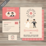 การ์ดแต่งงาน Wedding card สไตล์การออกแบบดีไซน์แบบสีชมพูหวานๆและนำตัวการ์ตูนบ่าวสาวมาใส่เพิ่มลูกเล่นแก่การ์ดแต่งงาน การ์ดงานแต่ง ไว้สำหรับ เรียนเชิญแขกผู้มีเกียรติเข้ามาร่วมงานแต่งงาน // ตัวอย่างดีไซน์ การ์ดแต่งงาน การ์ดเชิญ การ์ดสวยๆ