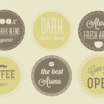 ฉลากป้ายประชาสัมพันธ์ สไตล์การออกแบบดีไซน์แบบเรียบๆแต่มีสไตล์ ฉลากไว้ใช้แปะกับสินค้าเกี่ยวกับธุรกิจร้านกาแฟ // ตัวอย่างดีไซน์ สติ๊กเกอร์ฉลาก Chill Shop Package