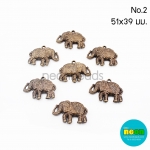 อะคริลิกสีทองเหลือง#2.ช้างลายตัวแบน51*39mm.